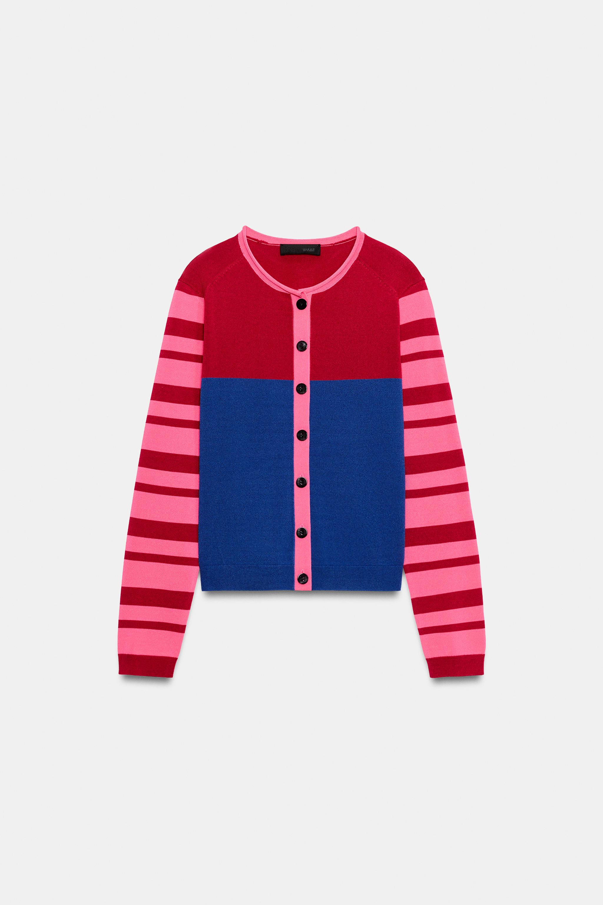 GILET EN MAILLE COLOR BLOCK
